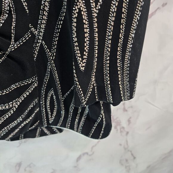 Alex Evenings Jacket Women Large Black Sparkle Shimmer Metallic Tank Set Two - Picture 14 of 16